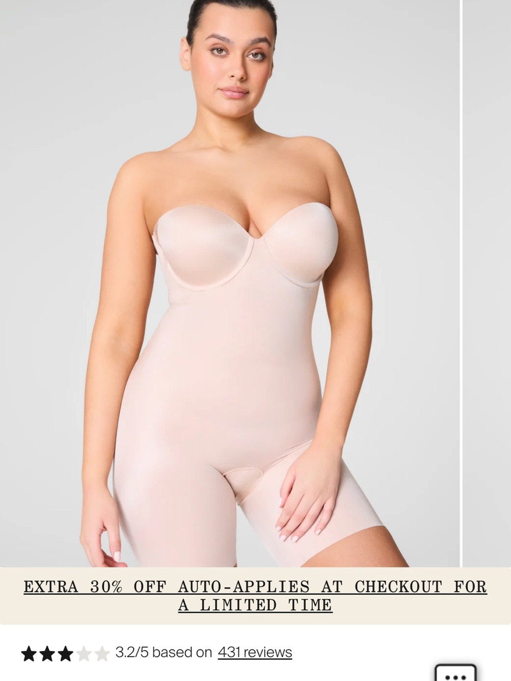 SPANX Nude Full-Body Shaping Bodysuit with Underwire Cups - NEVER WORN - Picture 5 of 6
